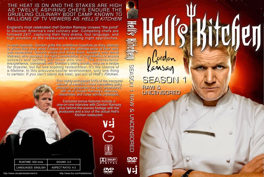 Hell39;s Kitchen Season One  TV DVD Custom Covers  Hells Kitchen S1 