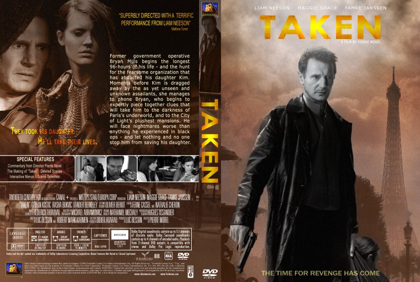 Taken custom dvd Cover