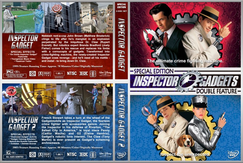 Inspector Gadget Double Feature - Movie DVD Custom Covers - Inspector