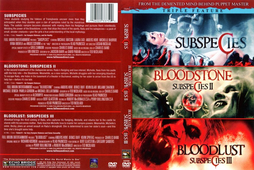 Subspecies - Bloodstone Subspecies II - Bloodlust Subspecies III
