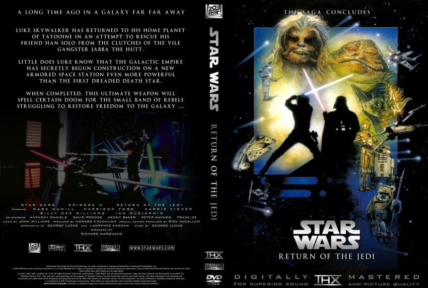 Star Wars Episode Vi Return Of The Jedi Movie Dvd Custom Covers