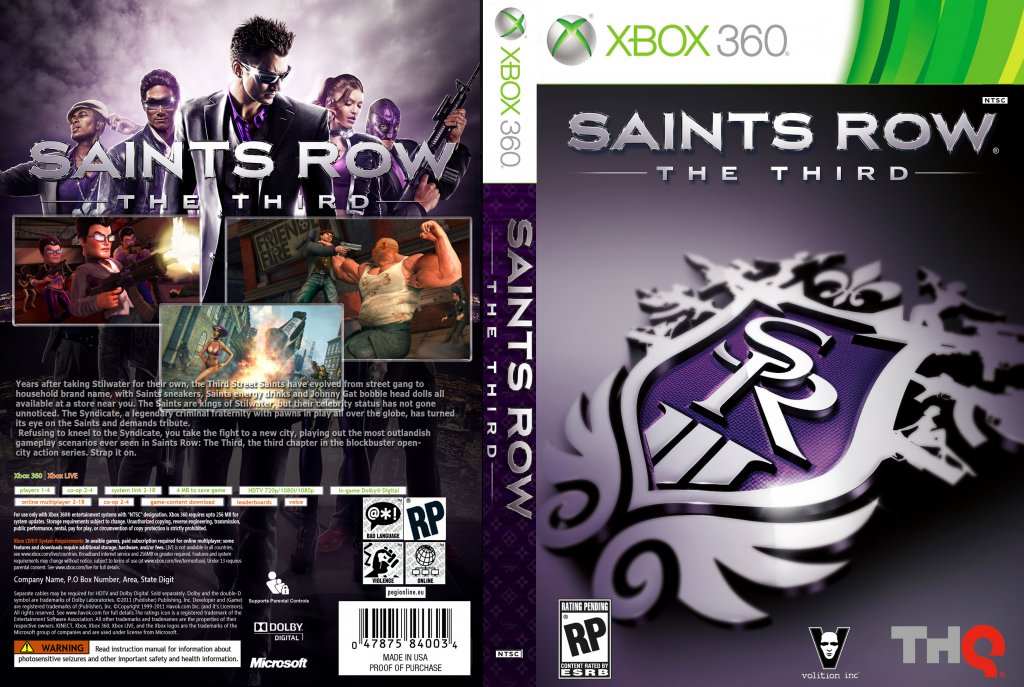 Saints Row The Third DVD NTSC Custom f