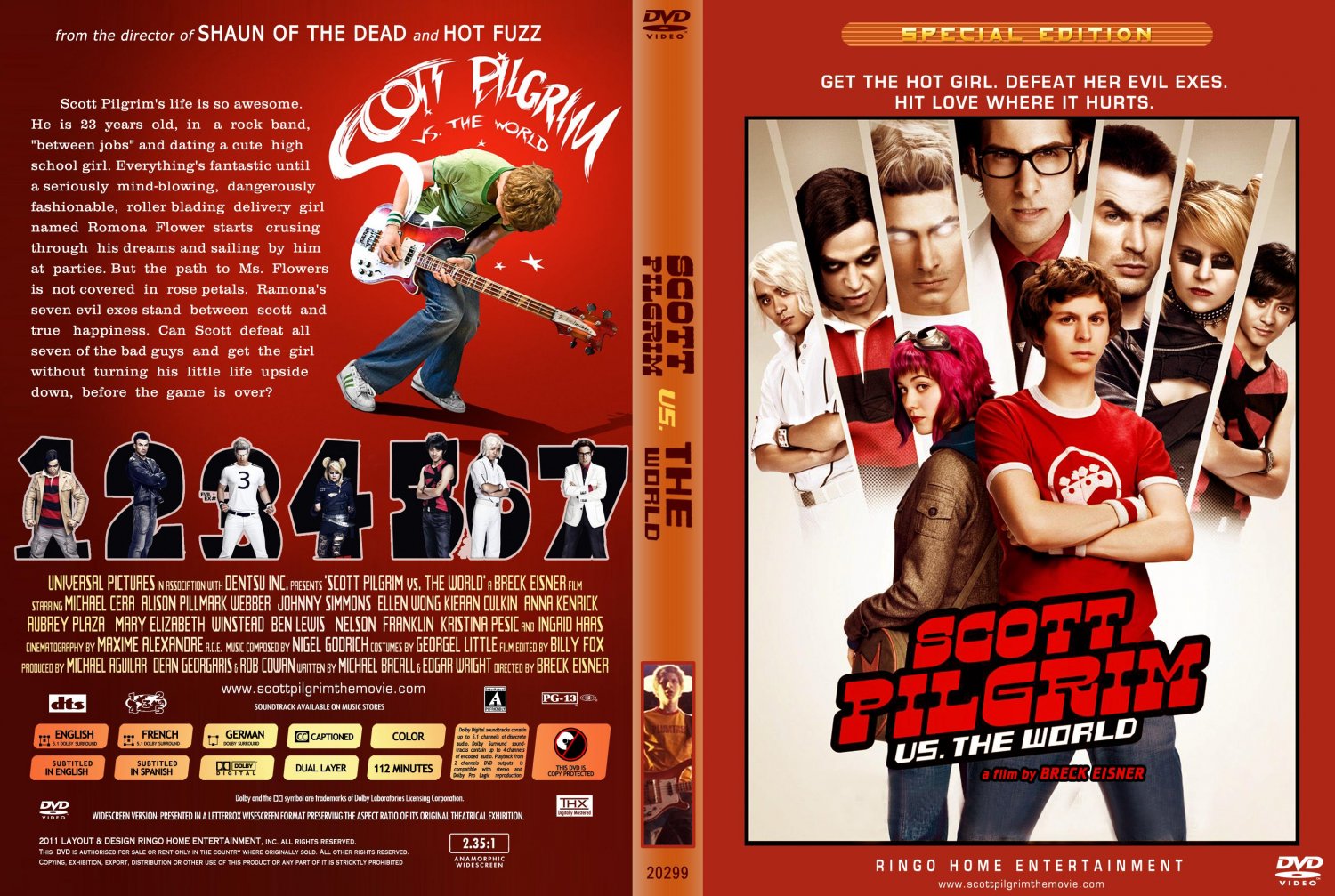 Scott Pilgrim vs The World Movie Page DVD, Blu-ray