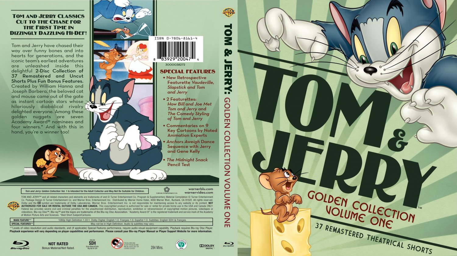 Tom And Jerry The Golden Collection Volume 1 - Movie Blu-Ray Custom Covers - Tom And Jerry The