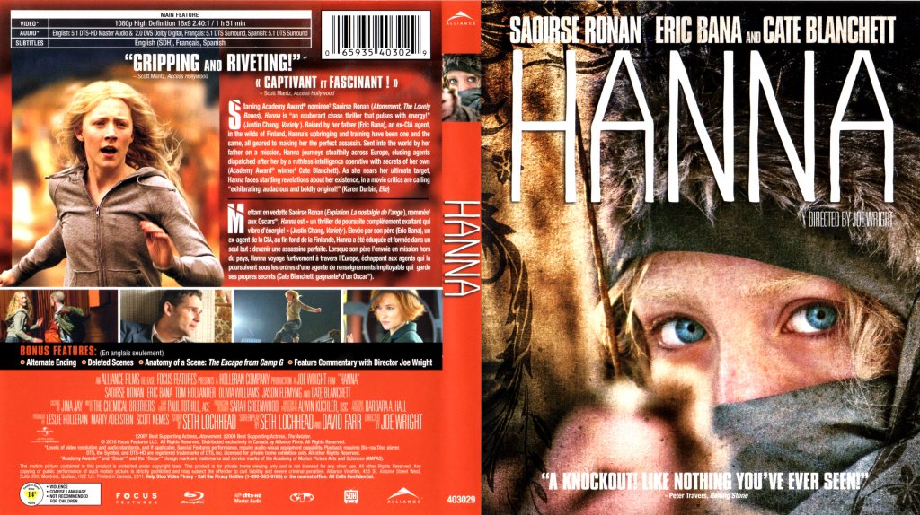 Hanna Movie Blu Ray Scanned Covers Hanna English French Bluray Dvd Covers