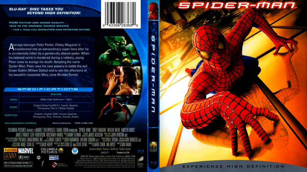 Spider Man Movie Blu Ray Scanned Covers Spiderman DVD Covers