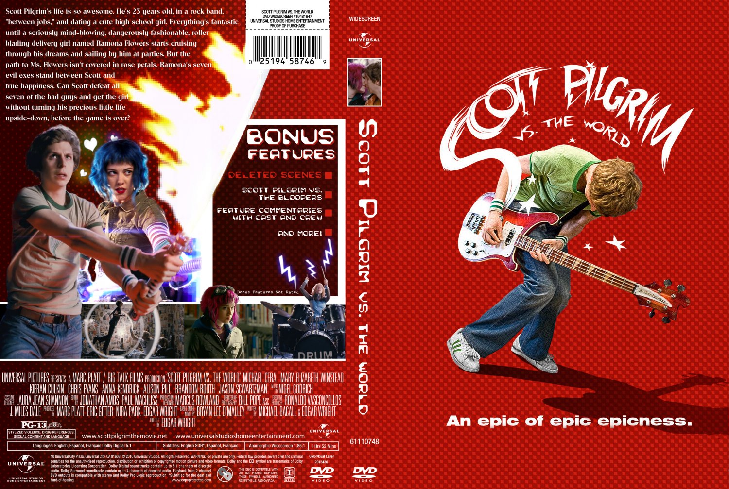 Scott Pilgrim Vs The World Movie Dvd Custom Covers Scott