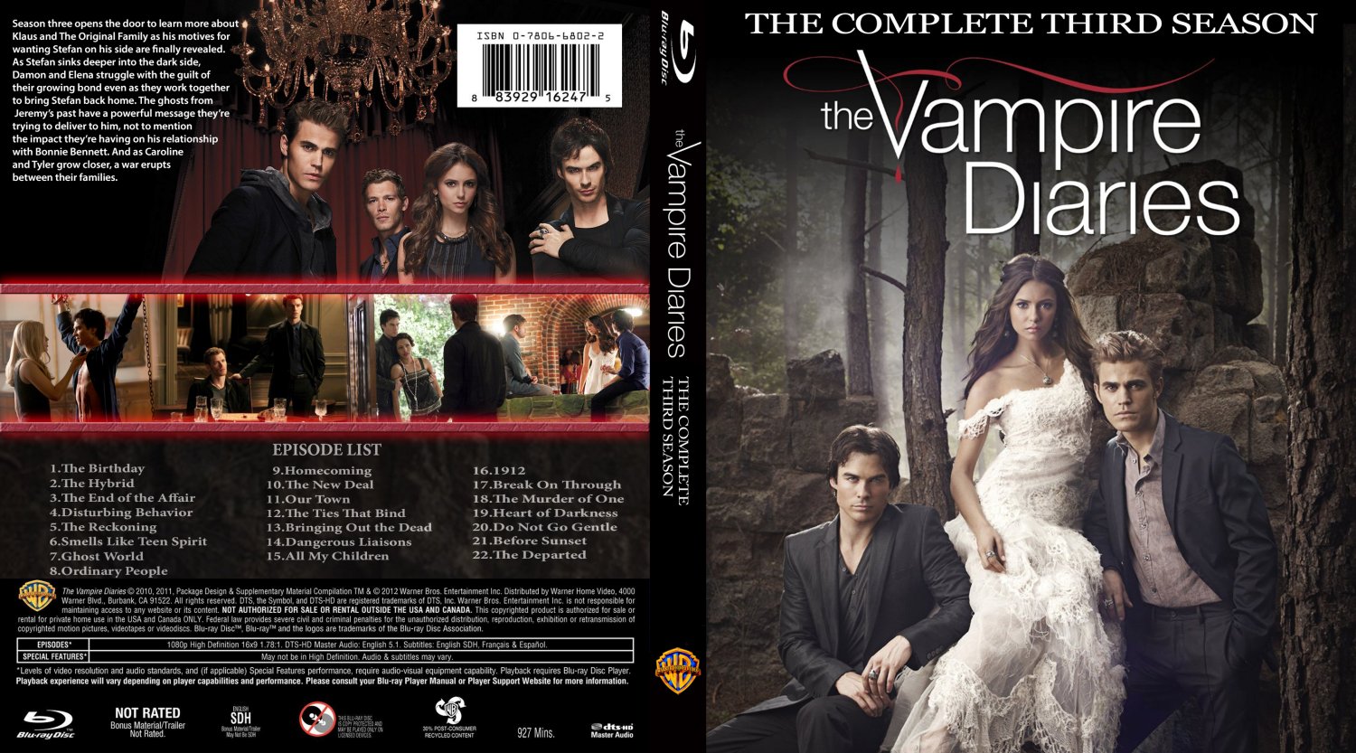 The Vampire Diaries Season 3 Tv Blu Ray Custom Covers Vampire