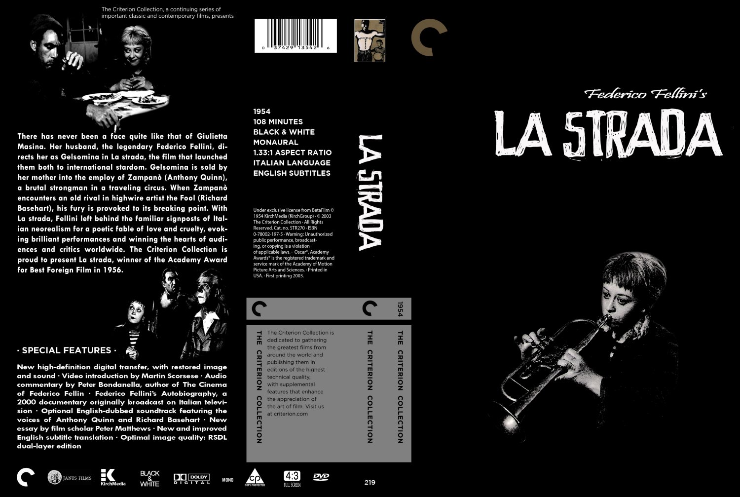 La Strada Movie DVD Custom Covers la strada :: DVD Covers
