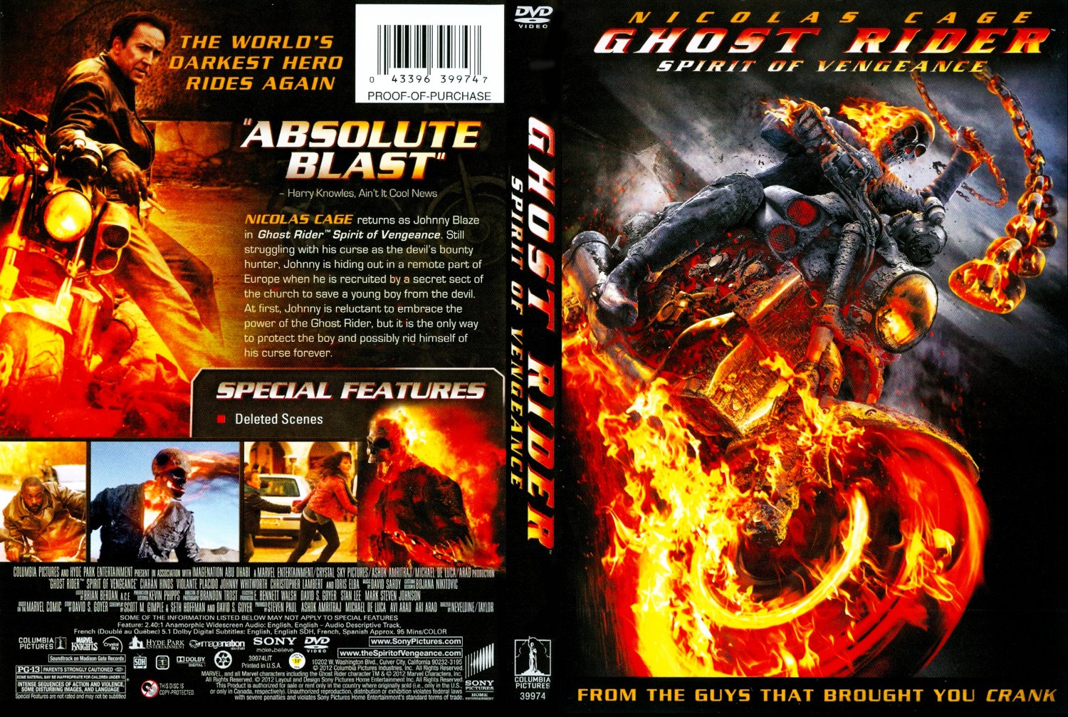 Ghost Rider Spirit Of Vengeance 2011 Dvd - Sc0rpi0n
