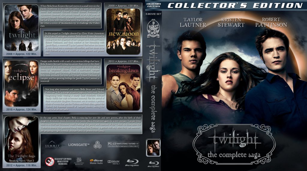 Twilight: The Complete Saga - Movie Blu-Ray Custom Covers - Twilight