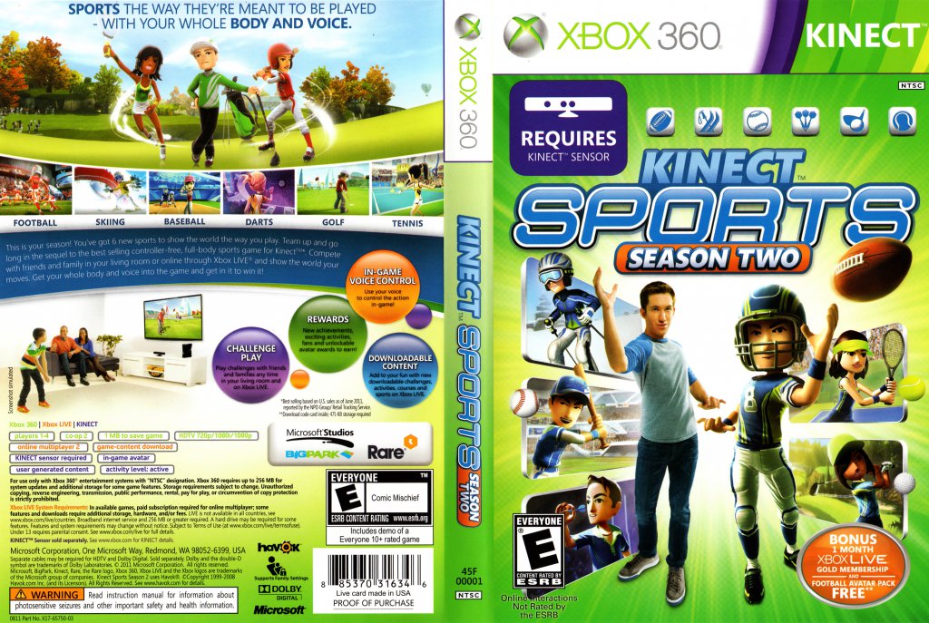 Kinect Sports Season 2 DVD NTSC f