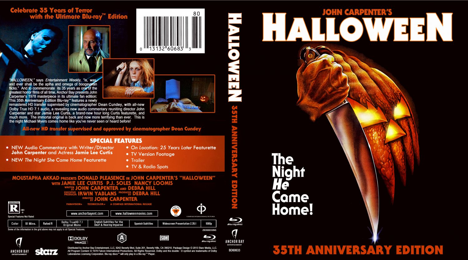 Halloween Movie BluRay Custom Covers Halloween 35th DVD Covers