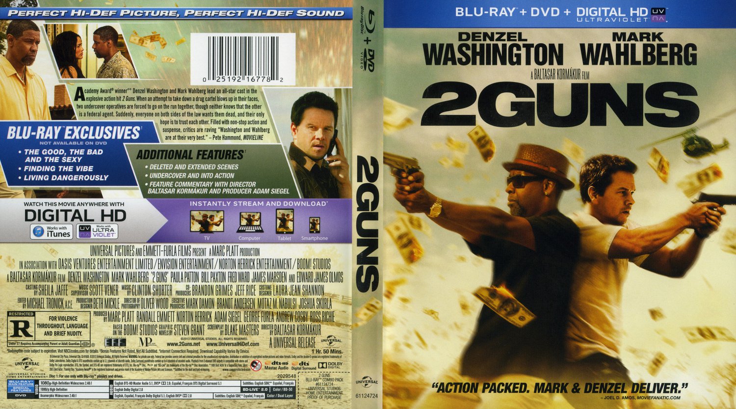 2 Guns Movie BluRay Scanned Covers 2 Guns 2013 Scanned Bluray Dvd Cover DVD Covers