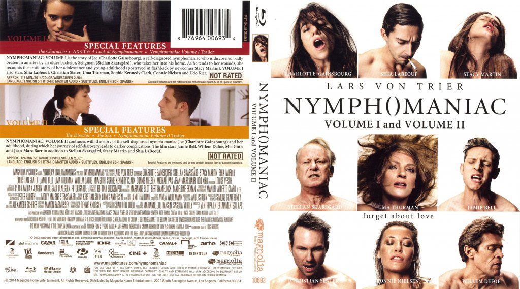 Nymphomaniac Movie Blu Ray Scanned Covers Nymphomaniac Volume 1 And 2 2014 Scanned Bluray