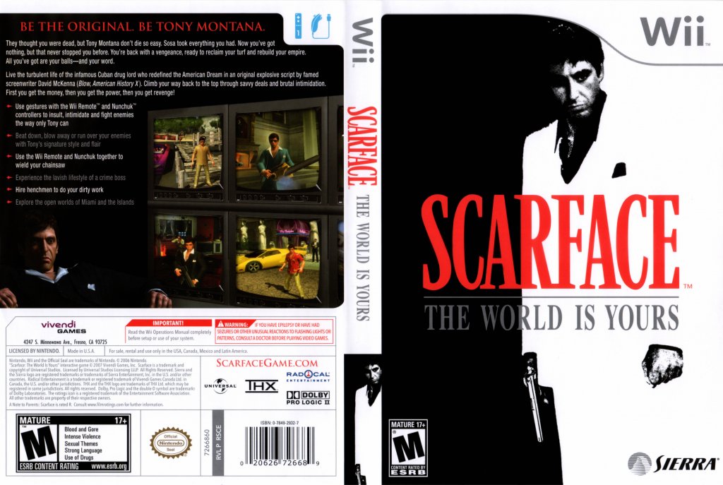 Wii scarface the world is yours palenglish martin
