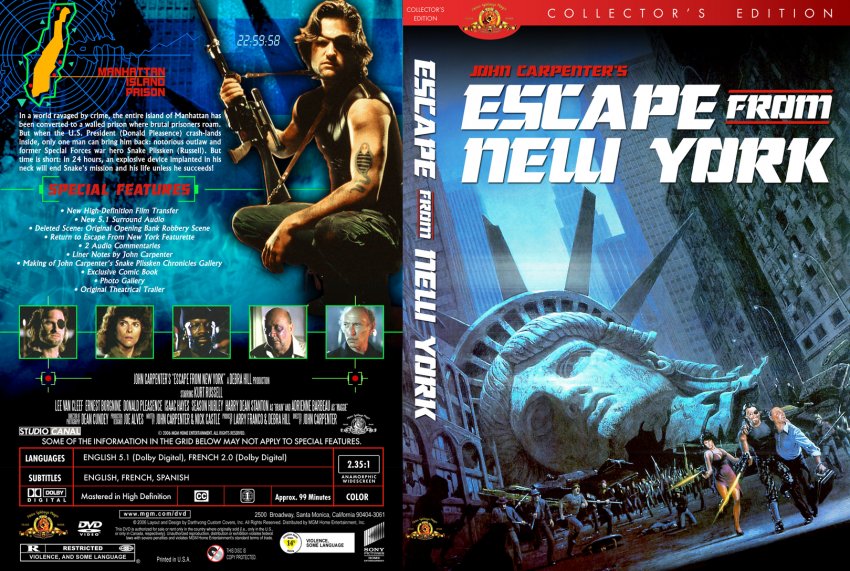 Cover DVD Movie Escape From New York
