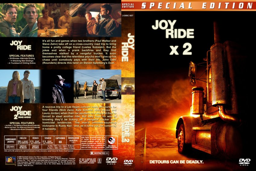 Joy Ride - Joy Ride 2 Special Edition - Movie DVD Custom Covers - Joy