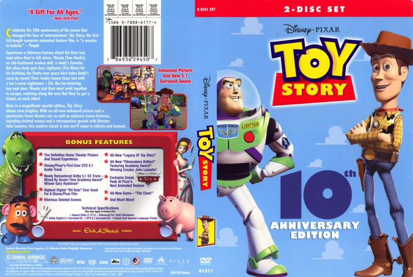 Toy Story 10th Anniversary Edition - Movie DVD Scanned Covers