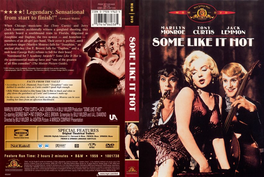 SOME LIKE IT HOT - Movie DVD Scanned Covers 