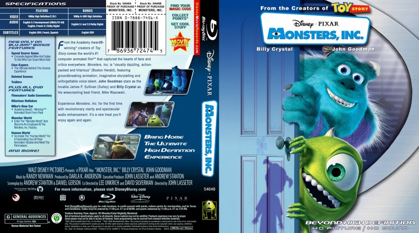 Monsters, Inc Bluray Unboxing 2013 Re-release - YouTube
