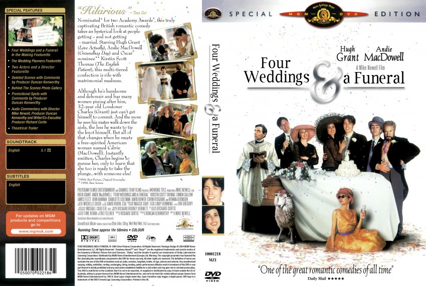 Four Weddings And A Funeral  Special Edition  Movie DVD Scanned 