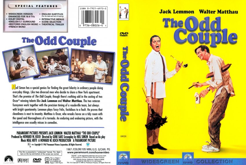 The Odd Couple Movie Dvd Scanned Covers 4843the Odd Couple Dvd