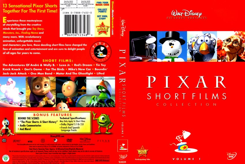Pixar Short Films Collection Volume 1- Movie DVD Scanned Covers - pixar :: DVD...