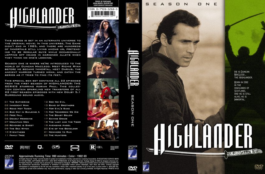 Highlander Season 1 One (Double case)