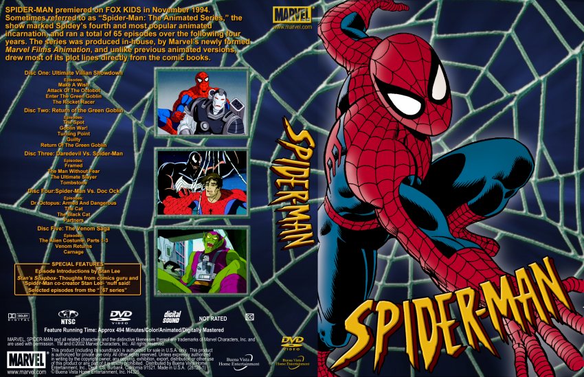 Spider-Man the Animated Series 90s- TV DVD Custom Covers - 348Spiderman...