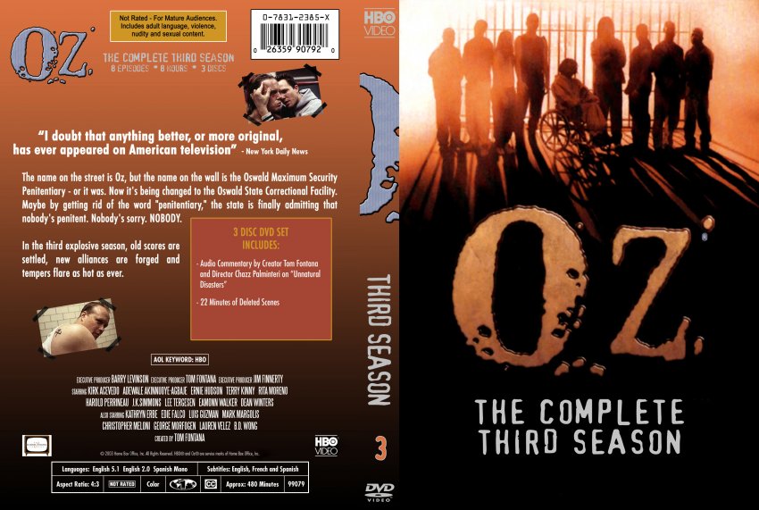 Oz (Season 3) - TV DVD Custom Covers - 349Oz Spine Set 3 :: DVD Covers
