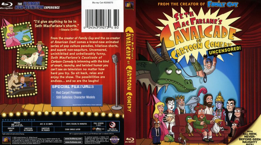 Seth MacFarlane's Cavalcade of Cartoon Comedy - Movie Blu-Ray Scanned  Covers - Seth MacFarlane s Cavalcade of Cartoon Comedy - English - Bluray f  :: DVD Covers