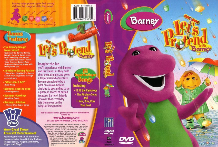 Barney Let's Pretend R1 Scan - TV DVD Scanned Covers - 8barney pretend ...