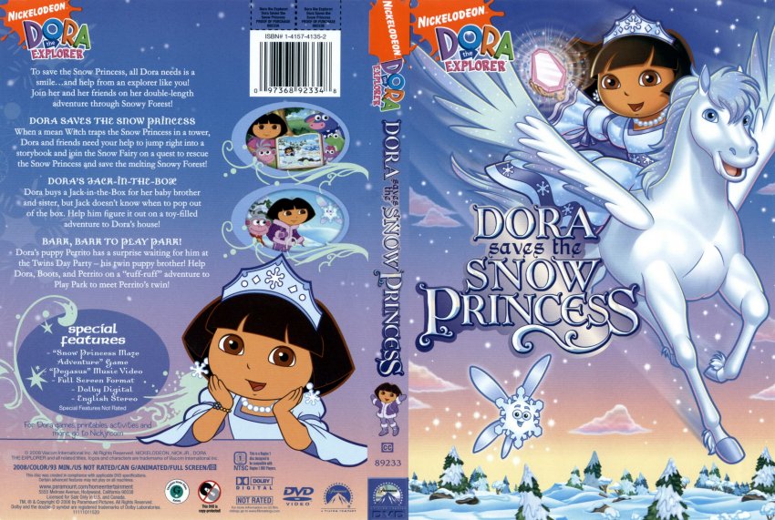 Doara Saves The Snow Princess- TV DVD Scanned Covers - Dora Snow Prince...