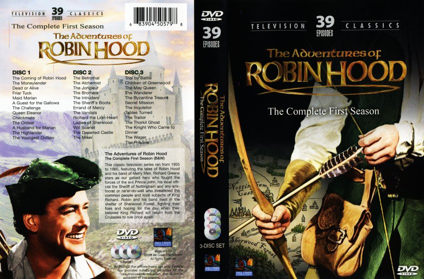 The Adventures Of Robin Hood Season 1 TV DVD Scanned Covers The