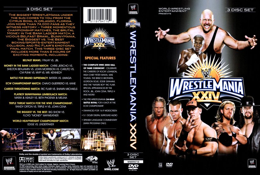 Wrestlemania 24- TV DVD Scanned Covers - Wrestlemania24 :: DVD Covers.