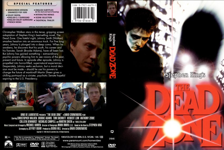 The Dead Zone - 1983 - Stephen King's - Movie DVD Custom Covers ...