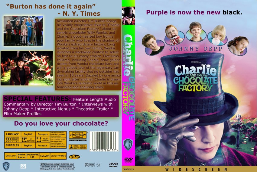 Charlie and the Chocolate Factory- Movie DVD Custom Covers - 1350Charli...