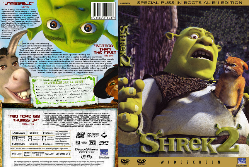 shrek 2 dvd cover