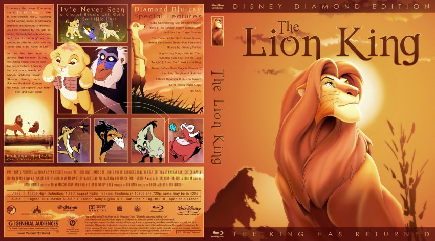 The Lion King - Movie Blu-Ray Custom Covers - The Lion King :: DVD Covers