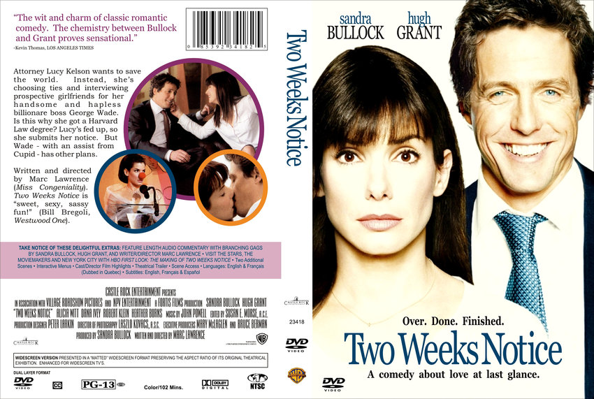 Two Weeks Notice - Movie DVD Custom Covers - 211two weeks notice cstm