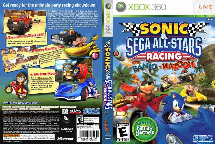sonic racing xbox 360
