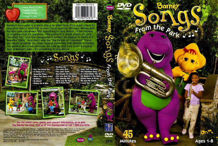 Barney - Songs From The Park- TV DVD Scanned Covers - Barney Songs From The...