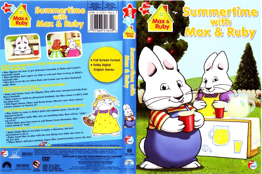 Max And Ruby - Summertime With Max & Ruby- TV DVD Scanned Covers - Max ...