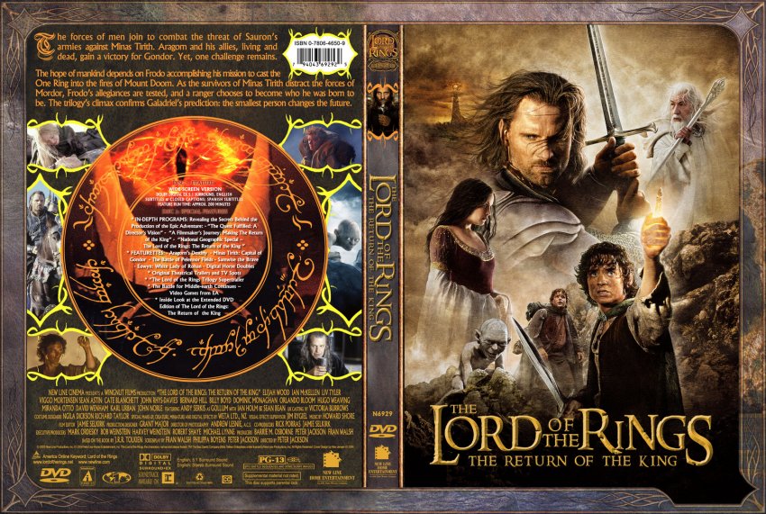 lord of the rings the return of the king dvd cover