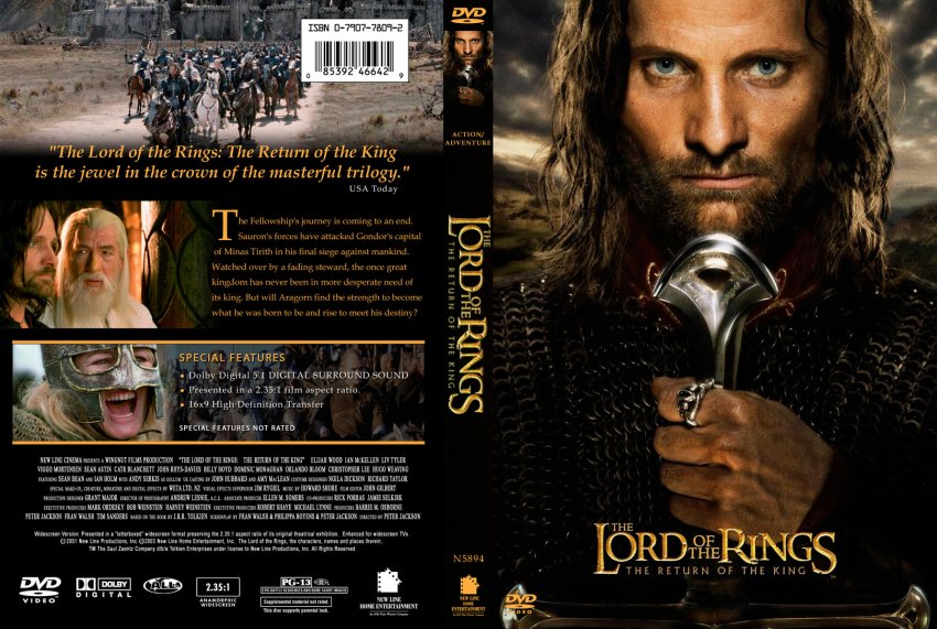 lord of the rings the return of the king dvd cover