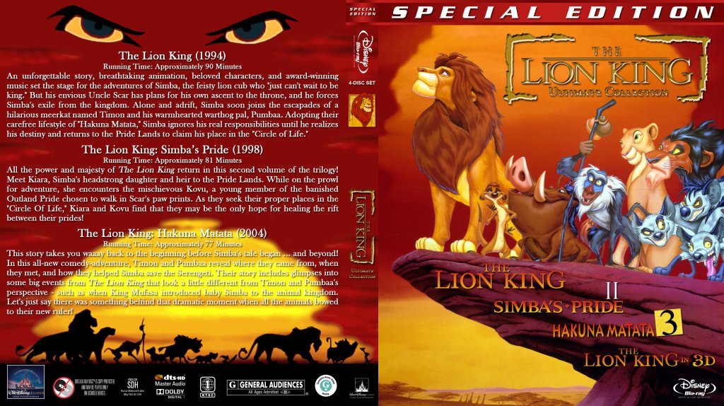 The Lion King: Ulimate Collection - Movie Blu-Ray Custom Covers - Lion ...