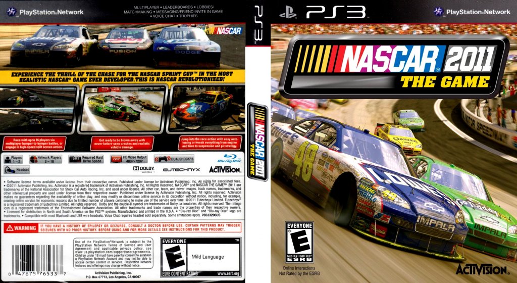 NASCAR The Game 2011 DVD NTSC Custom f