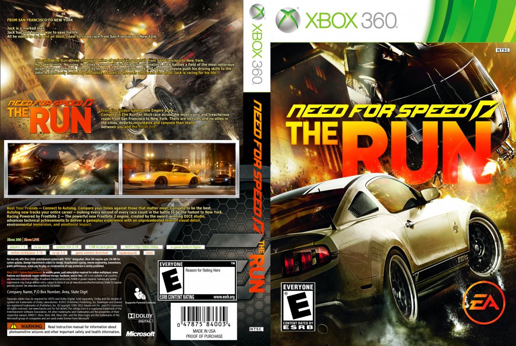 Need For Speed On The Run DVD NTSC Custom f