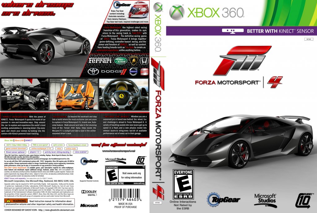 Forza Motorsport 4 XBOX 360 Glossy Promo Ad Poster Unframed G3499